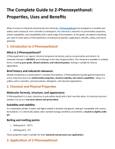 The Complete Guide to 2‑Phenoxyethanol Properties, Uses and Benefits