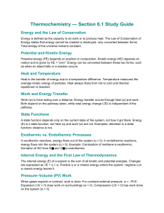 Thermochemistry Study Guide | Energy & First Law