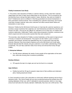 Fidelity Investments Case Study