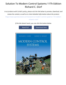 Modern Control Systems 11th Edition Solutions Manual Dorf Bishop