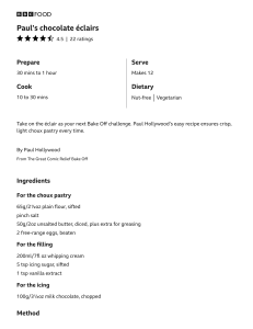 Paul Hollywood's Chocolate &Eacute;clairs Recipe