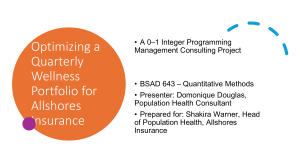 Optimizing Wellness Portfolio with Integer Programming