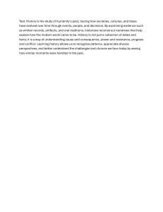 What is History? The Study of the Past
