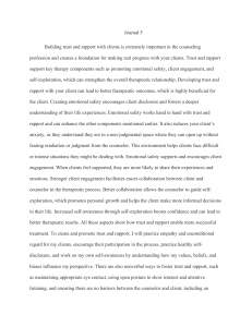 Building Trust and Rapport in Counseling