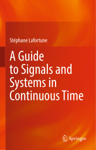 Guide to Signals and Systems in Continuous Time | Lafortune