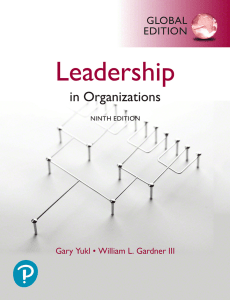 Leadership in Organizations 9th Edition - Yukl & Gardner