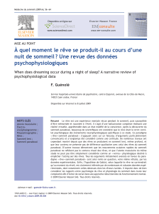 Quand le r&ecirc;ve se produit-il ? Revue de m&eacute;decine du sommeil