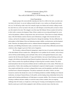 Development Economics Assignment: Sub-Saharan Africa Policy Analysis