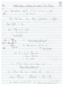ENME 585 2005 Final Exam Solutions