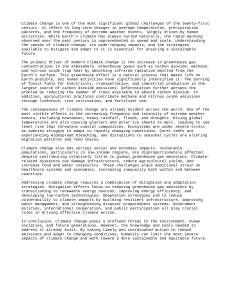 Climate Change: Causes, Impacts, and Solutions