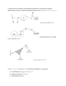 Mechanism Analysis and Kinematics Problems