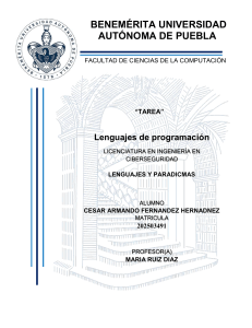 Tarea de Lenguajes de Programaci&oacute;n: Python, JavaScript, C/C++