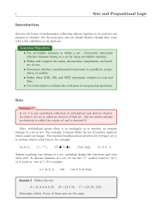 Sets and Propositional Logic Textbook