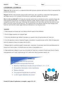 Fiche d'exercices IB Fran&ccedil;ais : L'Entrevue