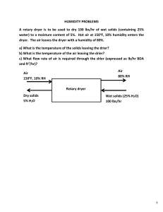 Humidity Problems: Rotary Dryer Calculations
