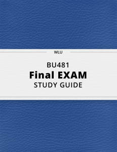 BU481 Business Strategy Final Exam Study Guide
