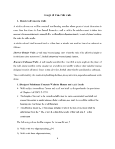 Design of Reinforced and Plain Concrete Walls