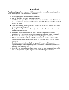 Guidelines for Writing Mathematical Proofs