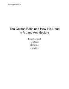 The Golden Ratio in Art and Architecture: An Analysis