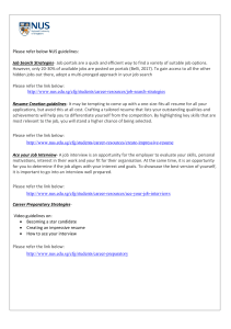 NUS Career Resources: Job Search, Resume & Interview Guidelines