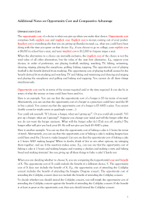 Opportunity Cost & Comparative Advantage Notes