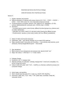 Chemistry Term Test Revision Notes