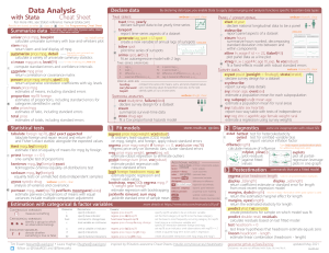 Stata Data Analysis and Programming Cheat Sheet