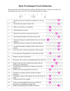 Basic Psychological Need Satisfaction Scale (BPNS)