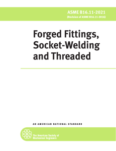 ASME B16.11-2021 Forged Fittings Standard