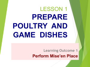 Lesson 1: Prepare Poultry and Game Dishes - Cookery Module