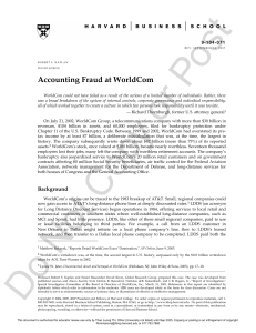 WorldCom Accounting Fraud Case Study Analysis