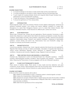 EC3452 Electromagnetic Fields Course Syllabus