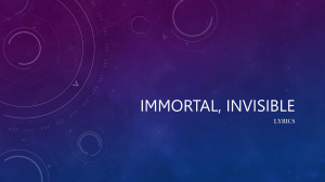 Immortal, Invisible Hymn Lyrics and Analysis