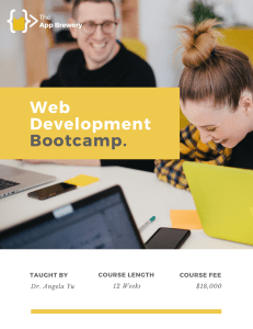 Web Development Bootcamp Syllabus 2024