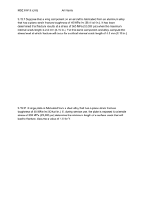 MSE HW 8: Fracture, Fatigue, and Creep Problems