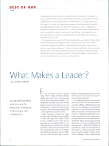 What Makes a Leader? by Daniel Goleman (HBR)