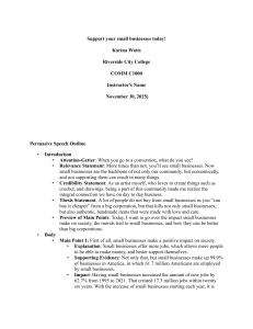 Support Small Businesses Persuasive Speech Outline