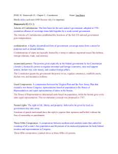 POSC 01 Homework #2: US Constitution Terms & Questions