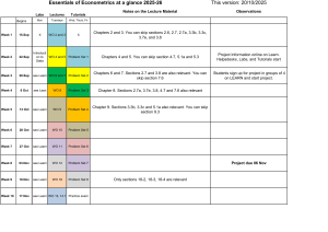 Essentials of Econometrics Syllabus 2025-26