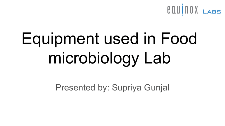 Food Microbiology Lab Equipment