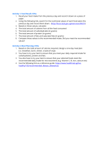 Nutrition Assignment: Food Recall & Meal Planning