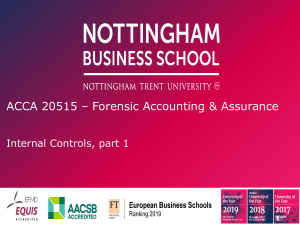 ACCA 20515: Internal Controls Part 1 - Forensic Accounting