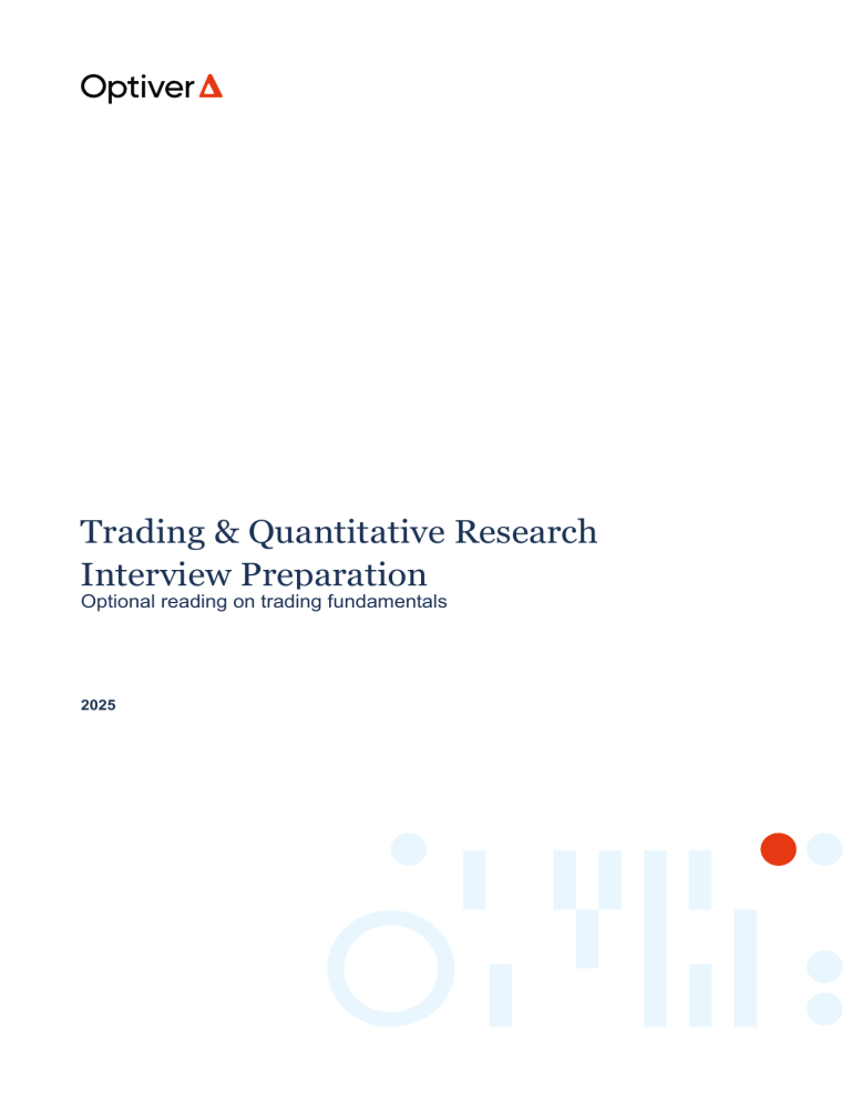 Optiver Trading & Quant Research Interview Prep Guide 2025