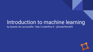 Introduction to Machine Learning - Basics & Algorithms