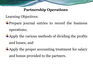 Partnership Operations: Accounting Methods & Journal Entries