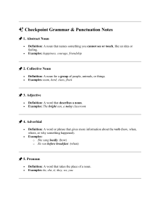 Checkpoint Grammar & Punctuation Notes