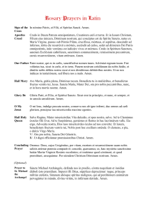Rosary Prayers Latin