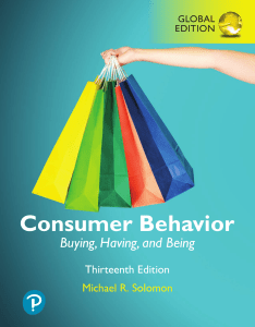 Consumer Behavior: Buying, Having, and Being 13th Edition