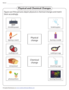 Physical and Chemical Changes Worksheet