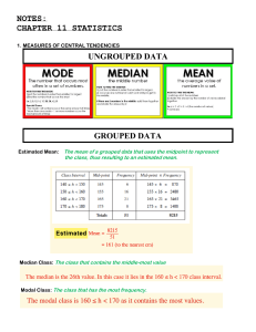 Chapter 11 Statistics Lecture Notes PDF